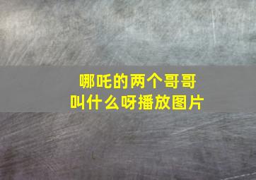 哪吒的两个哥哥叫什么呀播放图片