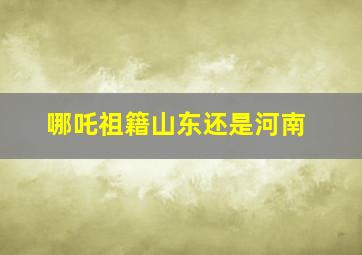 哪吒祖籍山东还是河南