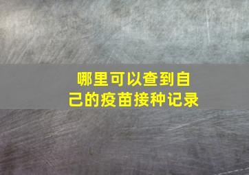 哪里可以查到自己的疫苗接种记录