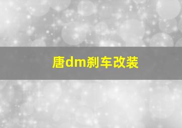 唐dm刹车改装