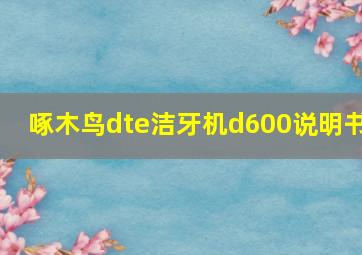 啄木鸟dte洁牙机d600说明书