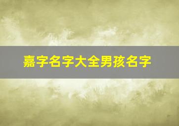 嘉字名字大全男孩名字