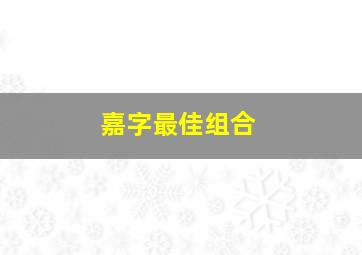 嘉字最佳组合