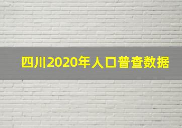 四川2020年人口普查数据