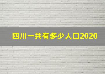 四川一共有多少人口2020