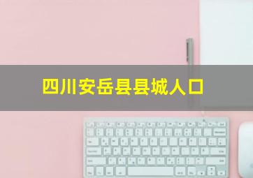 四川安岳县县城人口