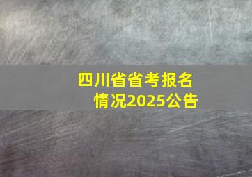 四川省省考报名情况2025公告