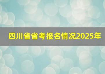 四川省省考报名情况2025年