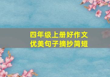 四年级上册好作文优美句子摘抄简短