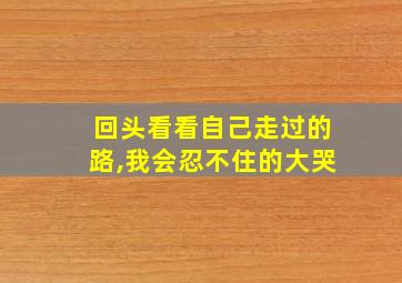 回头看看自己走过的路,我会忍不住的大哭