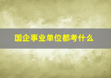 国企事业单位都考什么