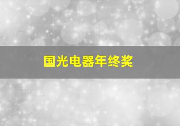 国光电器年终奖