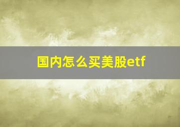 国内怎么买美股etf