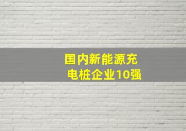 国内新能源充电桩企业10强