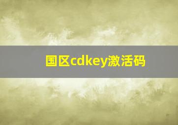 国区cdkey激活码