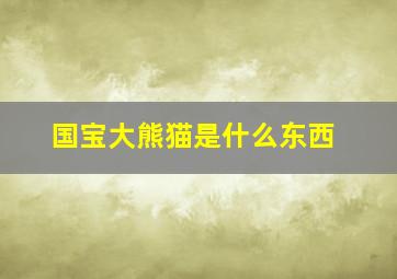 国宝大熊猫是什么东西