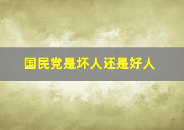 国民党是坏人还是好人