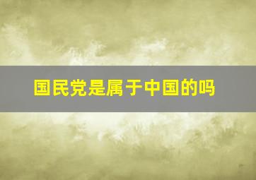 国民党是属于中国的吗