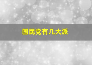 国民党有几大派