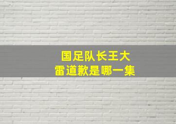 国足队长王大雷道歉是哪一集