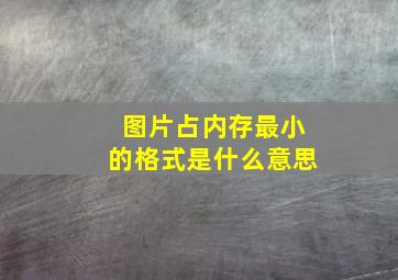 图片占内存最小的格式是什么意思