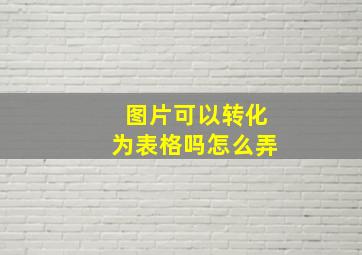 图片可以转化为表格吗怎么弄