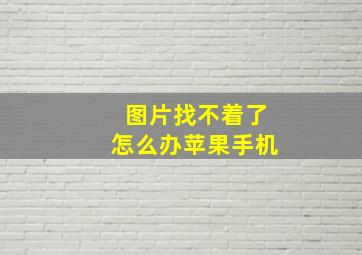 图片找不着了怎么办苹果手机