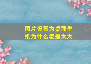 图片设置为桌面壁纸为什么老是太大