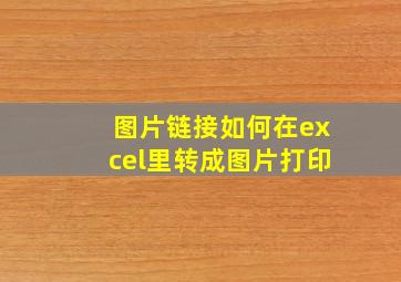 图片链接如何在excel里转成图片打印