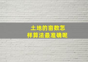 土地的亩数怎样算法最准确呢