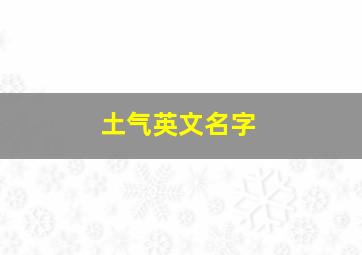 土气英文名字