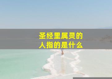 圣经里属灵的人指的是什么