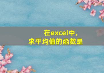 在excel中,求平均值的函数是