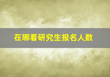 在哪看研究生报名人数