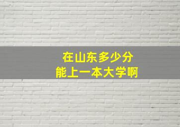 在山东多少分能上一本大学啊