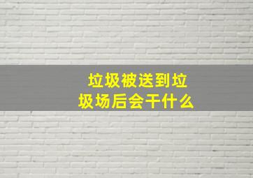 垃圾被送到垃圾场后会干什么