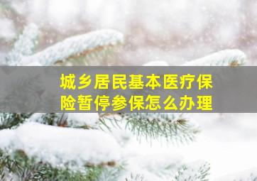 城乡居民基本医疗保险暂停参保怎么办理