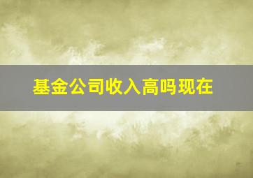 基金公司收入高吗现在