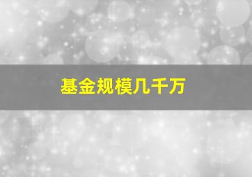 基金规模几千万