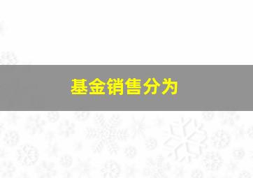 基金销售分为