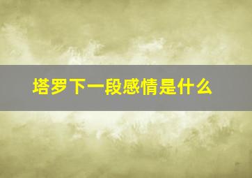 塔罗下一段感情是什么