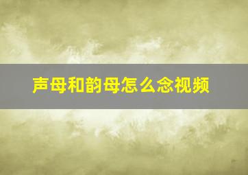 声母和韵母怎么念视频