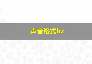 声音格式hz