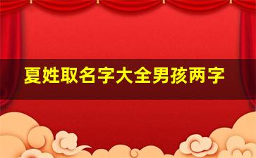 夏姓取名字大全男孩两字