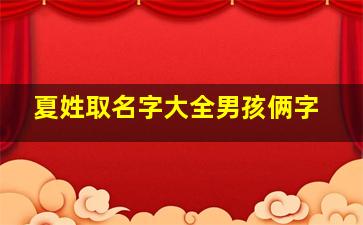 夏姓取名字大全男孩俩字