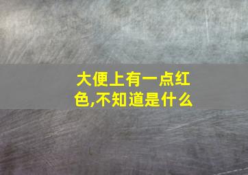 大便上有一点红色,不知道是什么