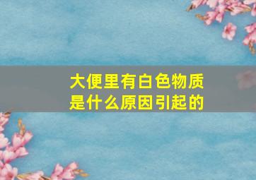 大便里有白色物质是什么原因引起的