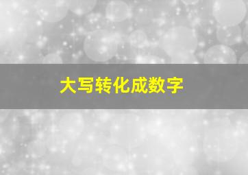 大写转化成数字