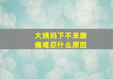 大姨妈下不来腹痛难忍什么原因