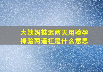 大姨妈推迟两天用验孕棒验两道杠是什么意思